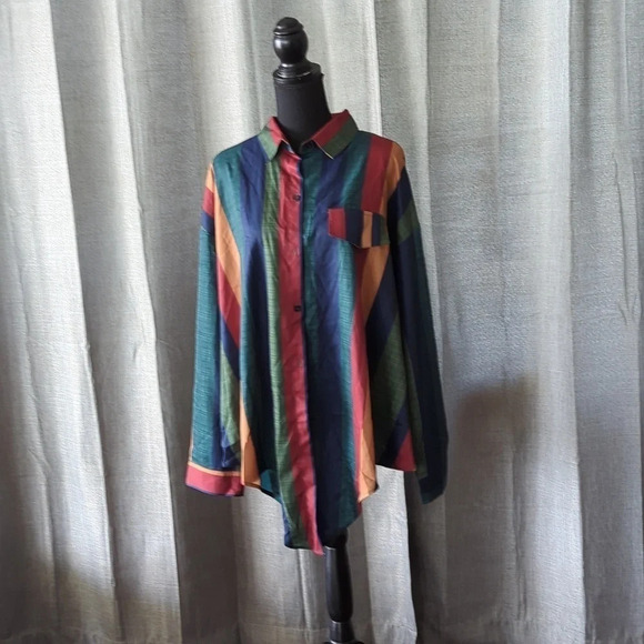 Multi Colored Shein Button Up - Picture 1 of 4